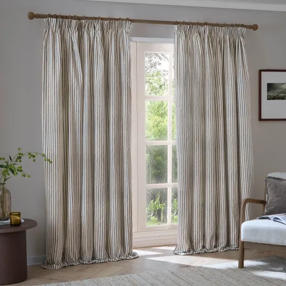 Yard Hebden Striped Pencil Pleat Curtains (Blackout Available) 2