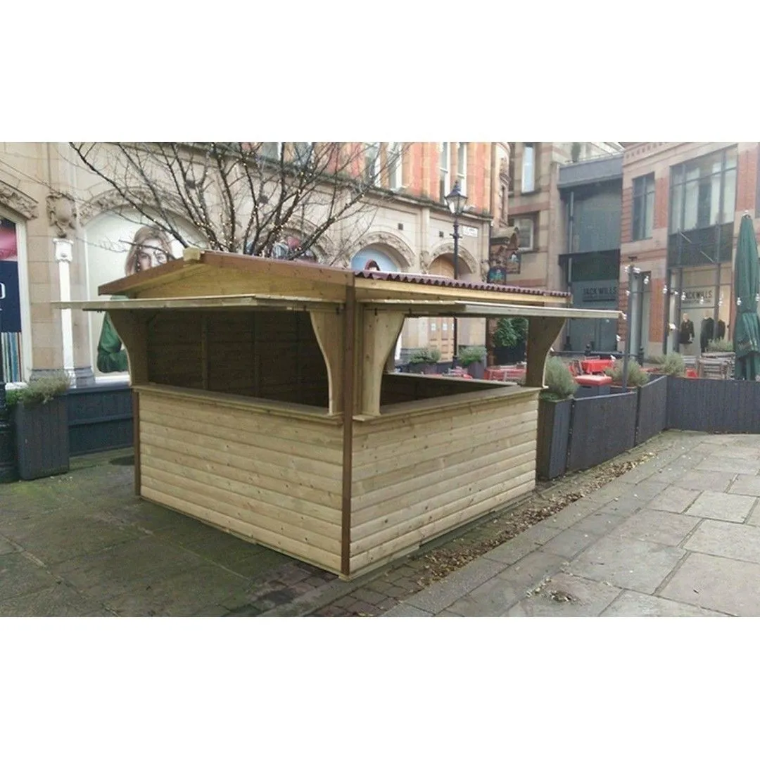 Churnet Valley Garden Furniture Ltd 3m x 3m Triple Serve Chalet - Timber - Minimal Assembly Required in Brown
