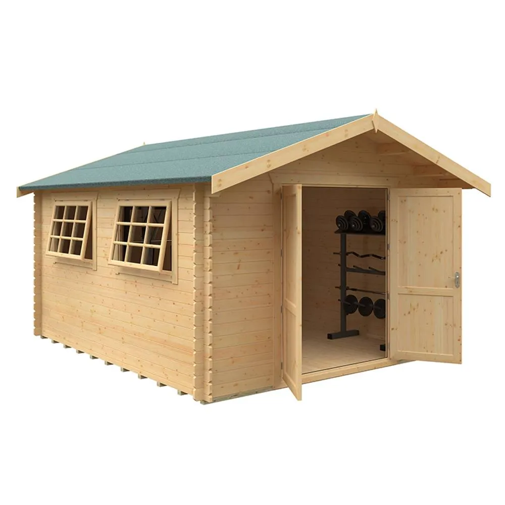 Buttercup Farm 14x12 The Marlborough 28mm Cabin - L415 x W355 x H271.9 cm in Natural 1