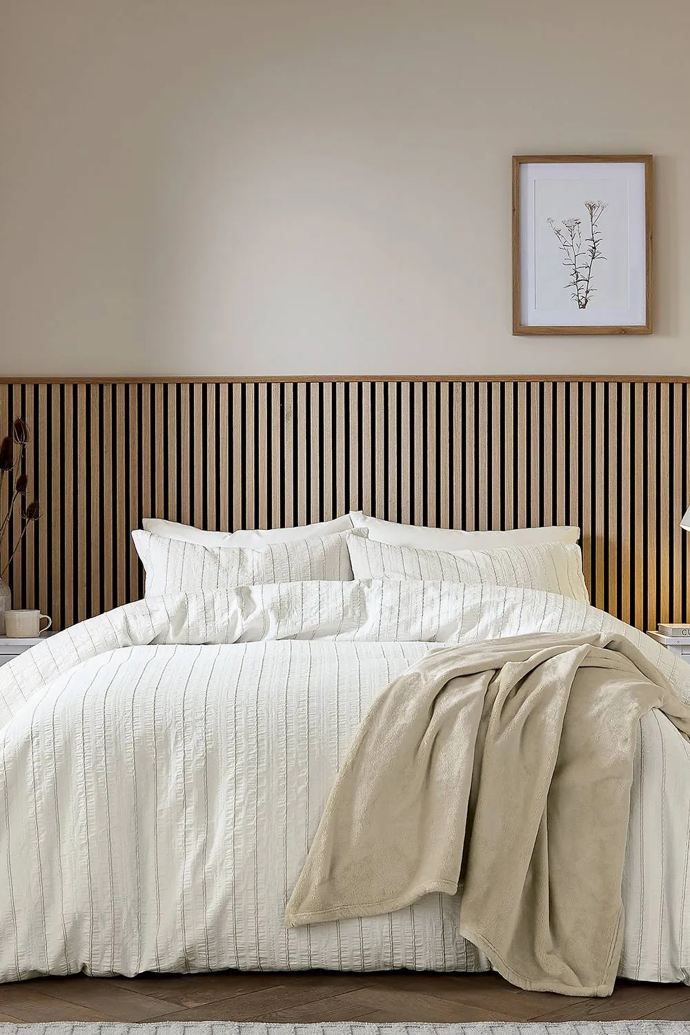 Helena Springfield 'Waffle Stripe' Duvet Cover Set in Cream