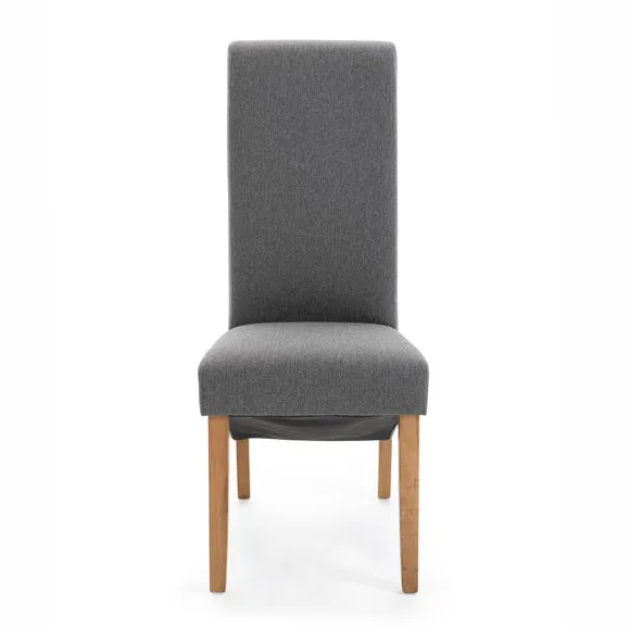 Chester Set of 2 Dining Chairs, Herringbone Fabric 5