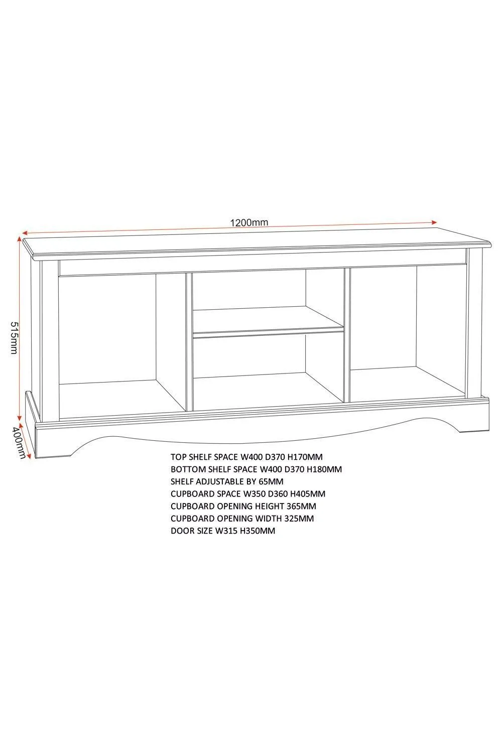 Seconique Corona 2 Door 1 Shelf Flat Screen TV Unit in Natural 6