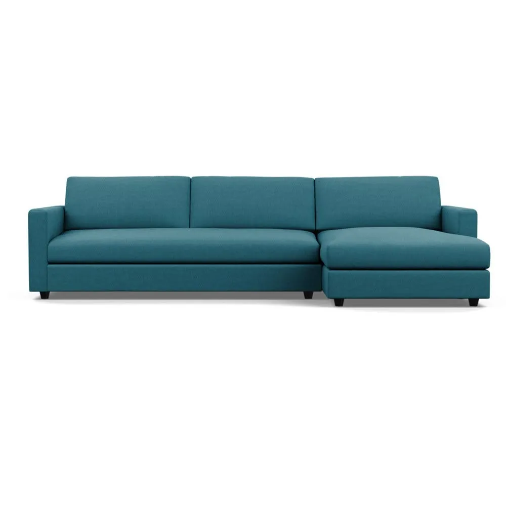 Heal's Nimbus II 4 Seater Corner Chaise RHF Brushed Cotton Cadet Black Feet 1
