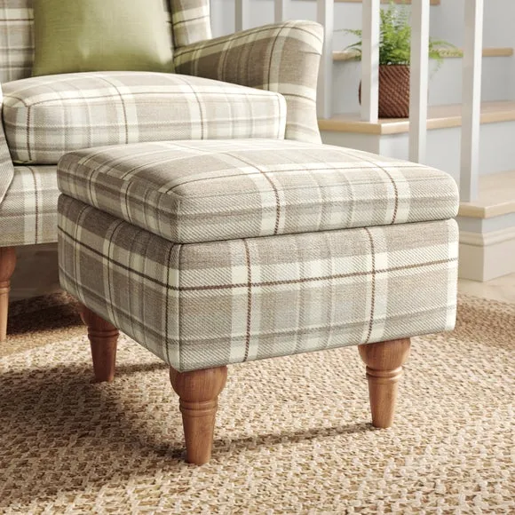 Charnwood Checked Storage Footstool 1
