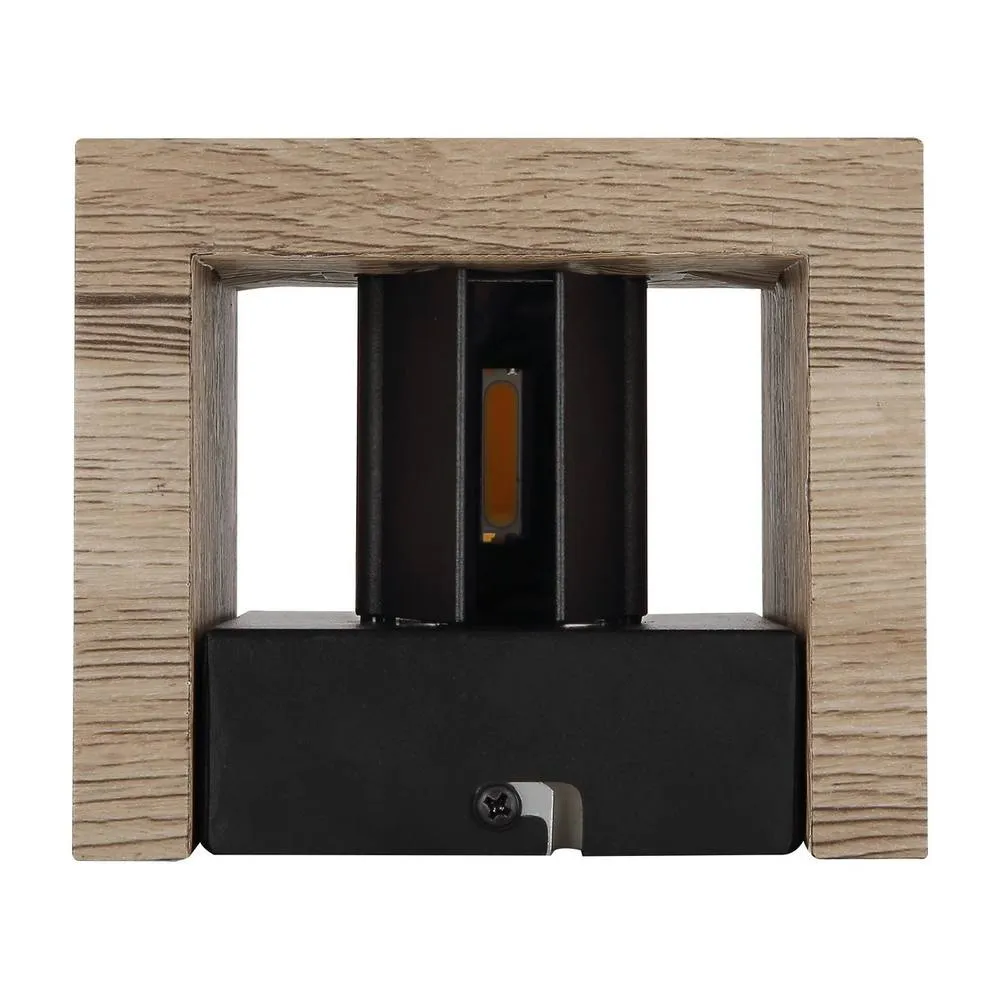 Netlighting Alina Up & Down Wall Lamp Wood Look Dark LED 3000K in Brown 5