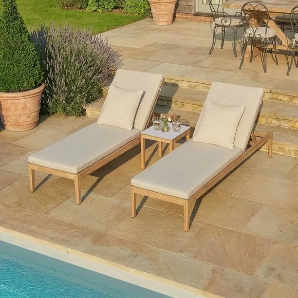 Maze Burford Sun Lounger Set with Side Table 2