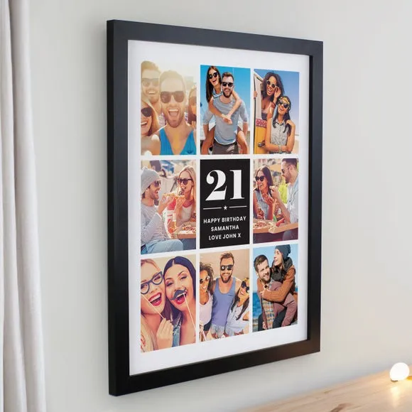 Personalised Big Number Multi Photo Poster Frame 3