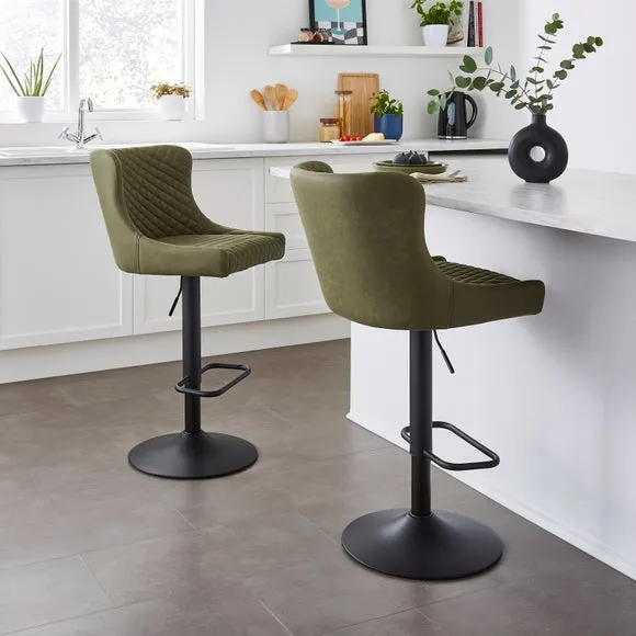 Montreal Height Adjustable Barstool, Faux Leather 2