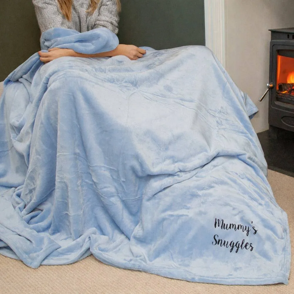 Duncan Stewart Personalised Ultra Soft Blanket Throw in Light Blue