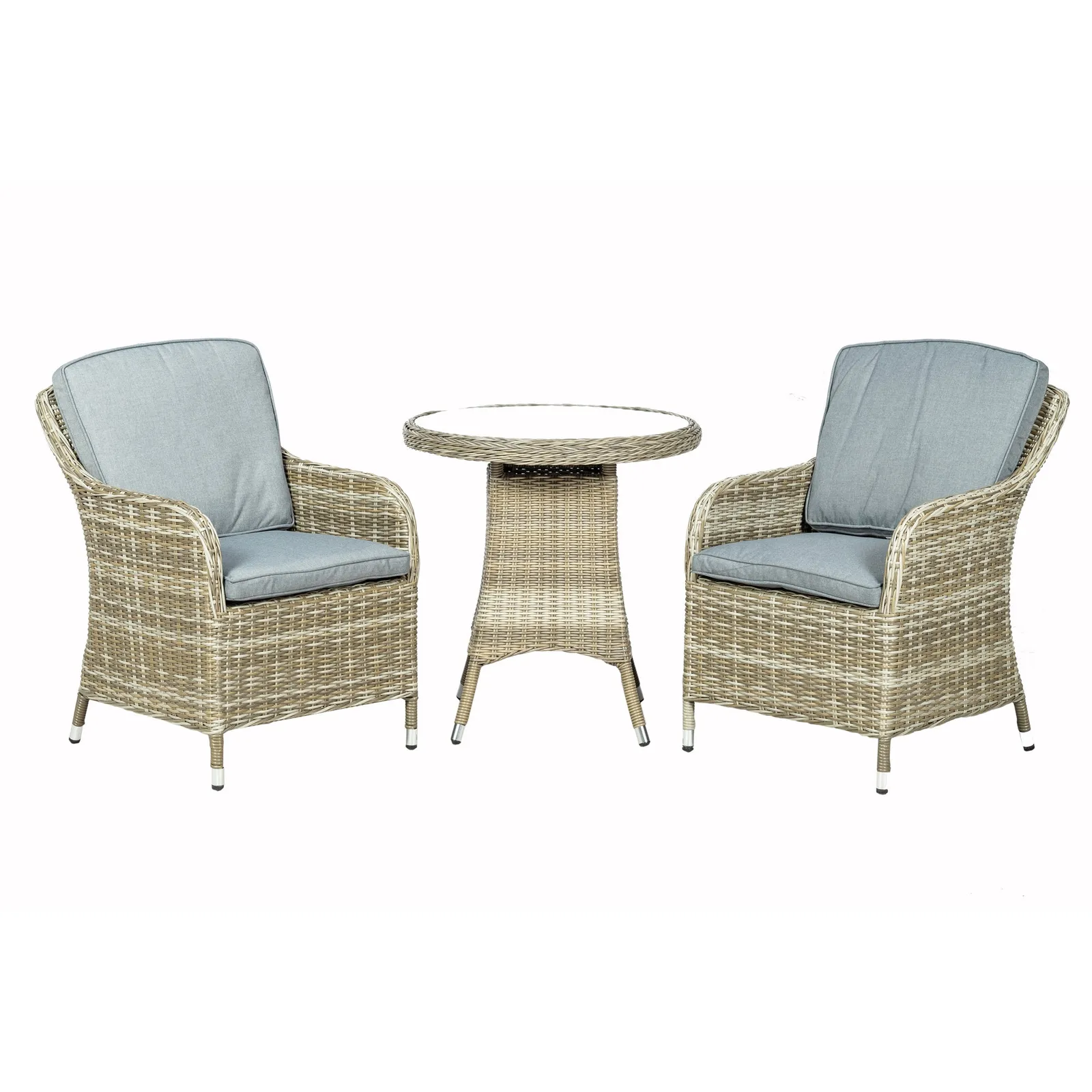Wentworth 2 Seater Round Imperial Bistro Set Grey