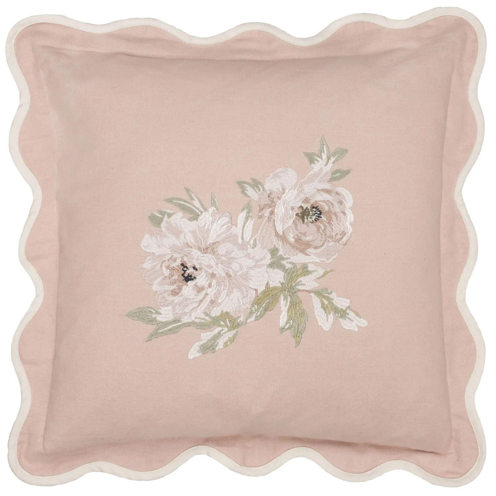 Sanderson Adele Floral Embroidered Cushion in Light Pink 2