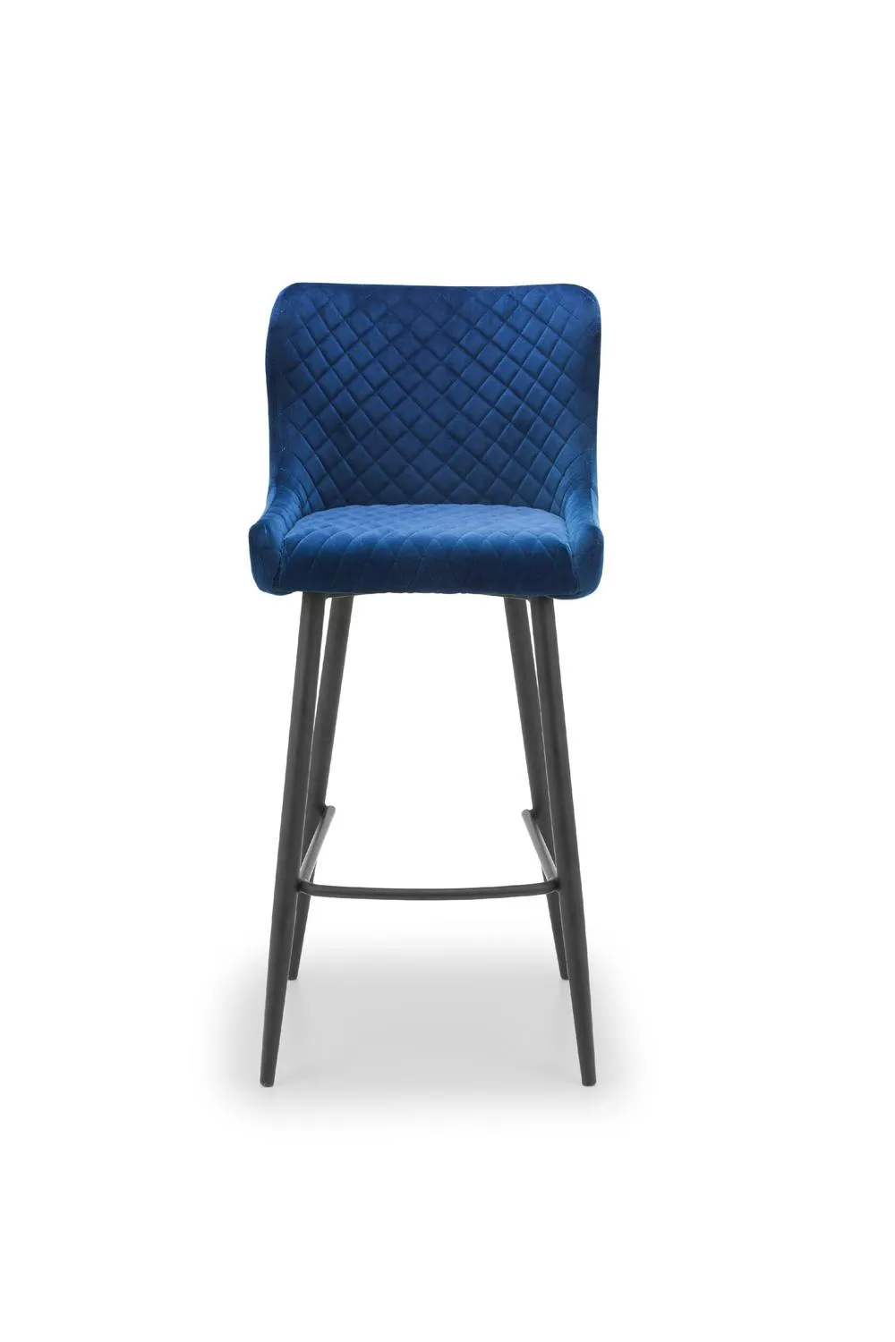 Julian Bowen Luxe Diamond Quilted Upholstered Bar Stool (Set of 2) in Blue 4