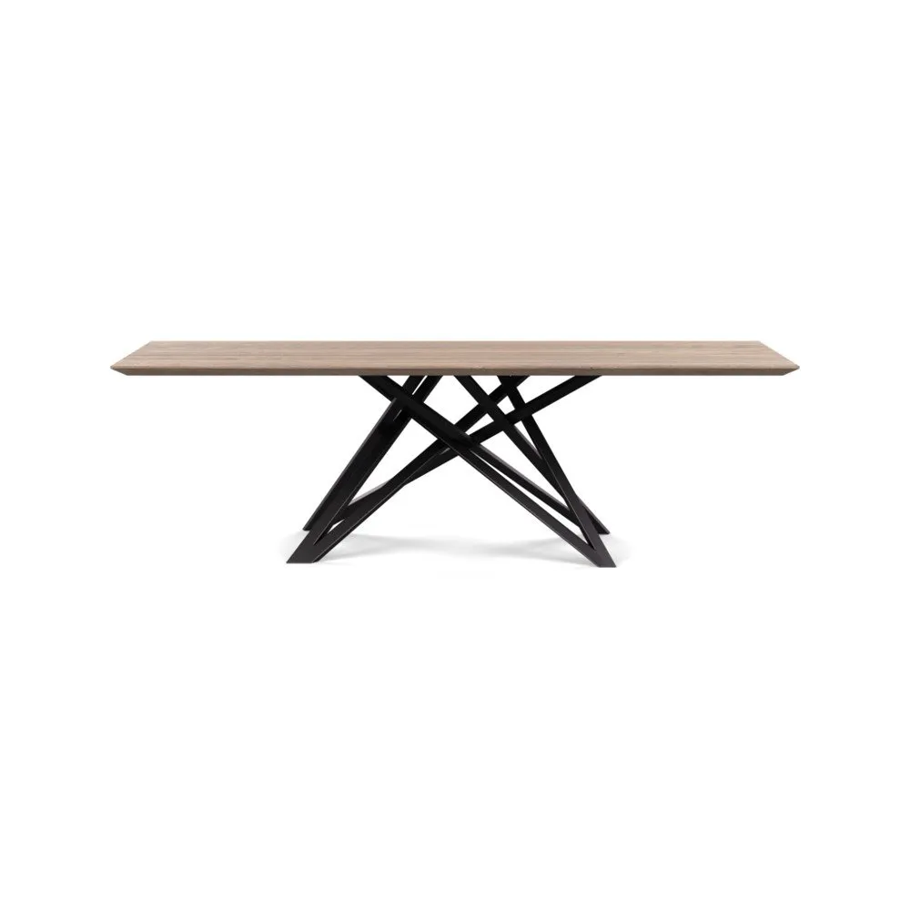 Heal's Vienna Dining Table 240x100cm Grey Oiled Oak Chamfered Edge Filled 1