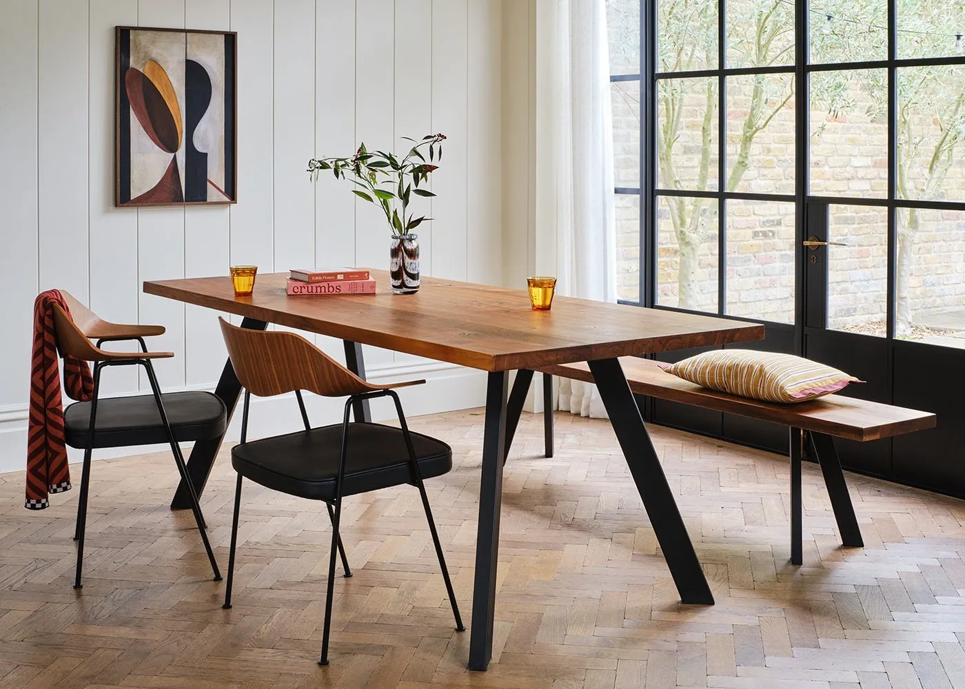 Heal's Madrid Table 260x100cm Walnut Chamfered Edge Filled 2