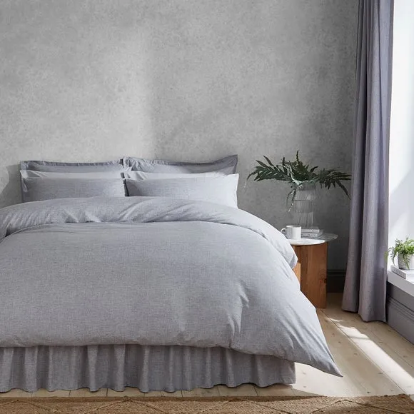 Chambray Microfibre Duvet Cover & Pillowcase Set 1