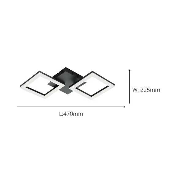 EGLO Paranday-Z Diamonds Small Flush Ceiling Light 3