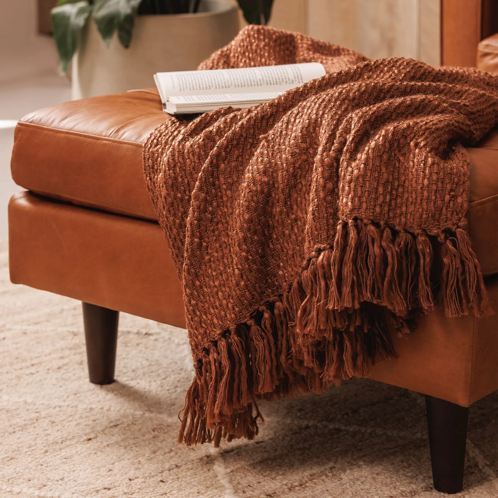 Hemingway Ottoman, Brown Leather | Barker & Stonehouse 4