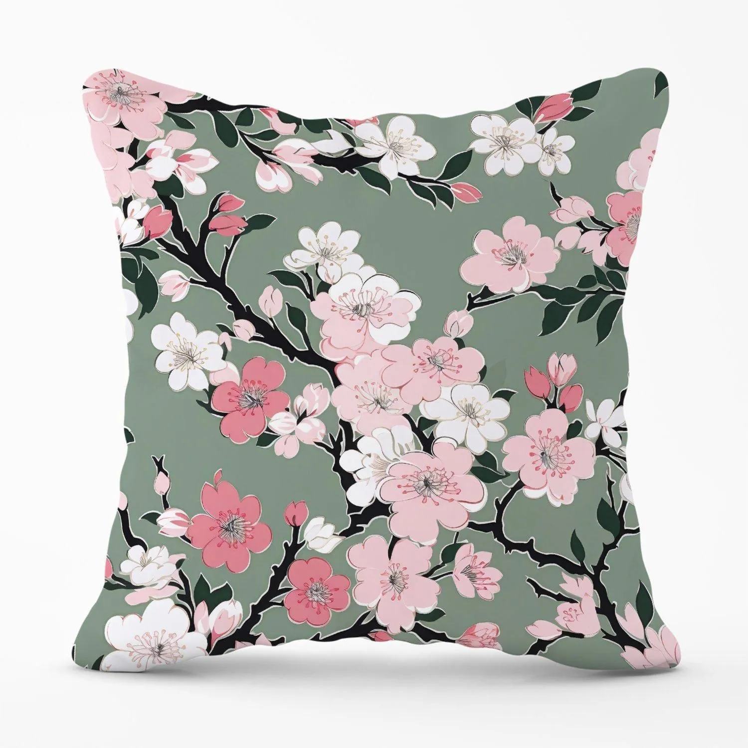 Warren Reed - Designer Pink Floral Abstract Pattern Outdoor Cushion