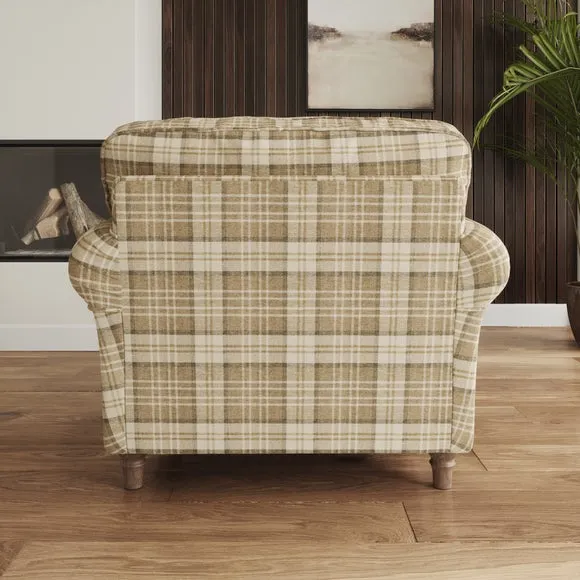 Flori Woven Check Fabric Orkney Armchair 3