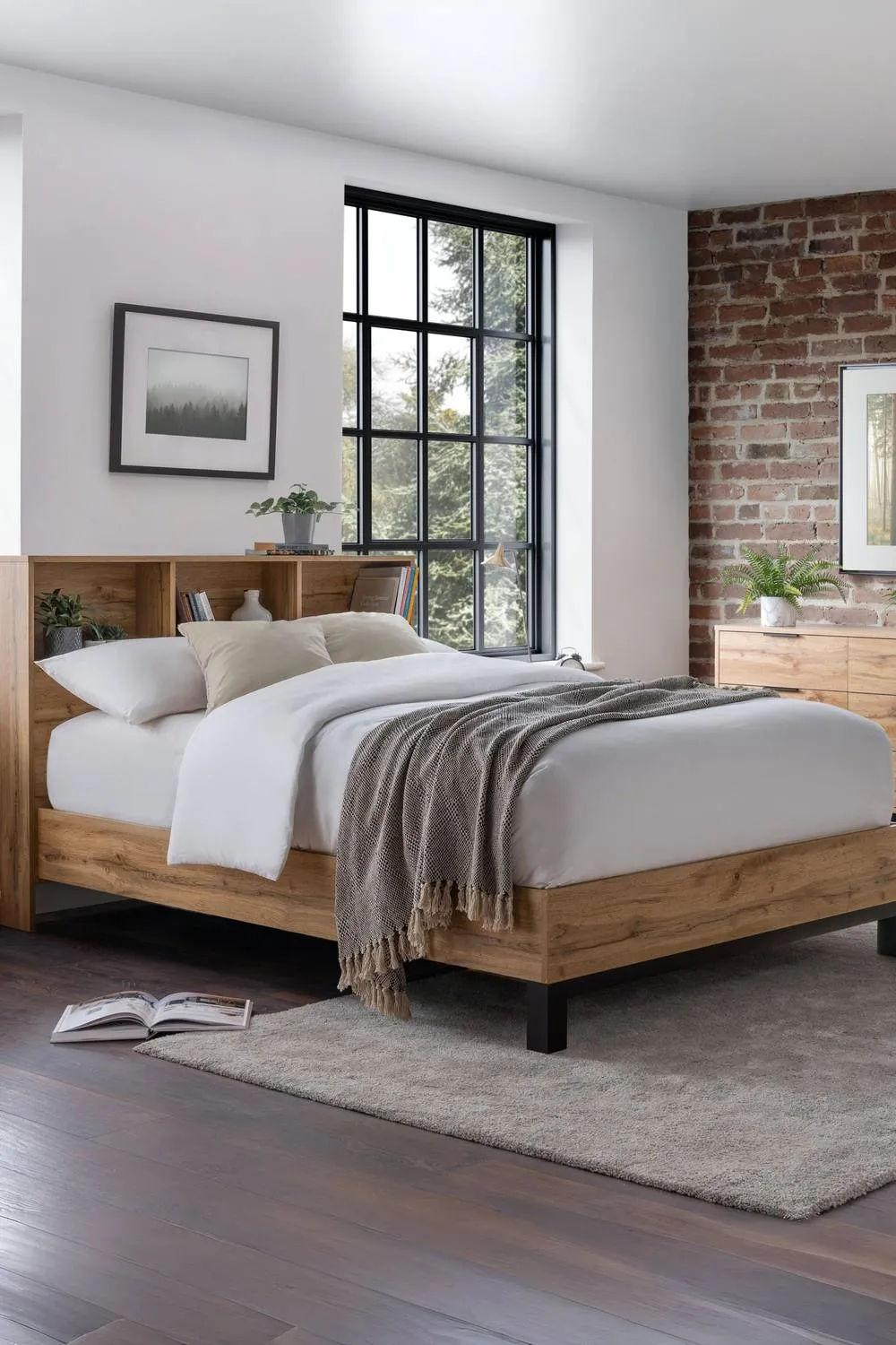 Julian Bowen Bali Bookcase Bed in Natural