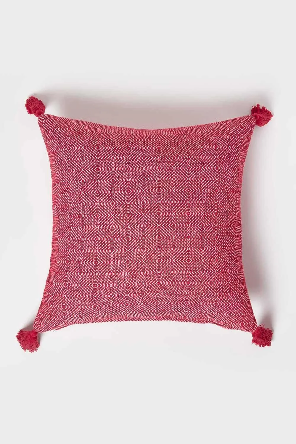 Homescapes Malda Handwoven Red Geometric Kilim Cushion 3