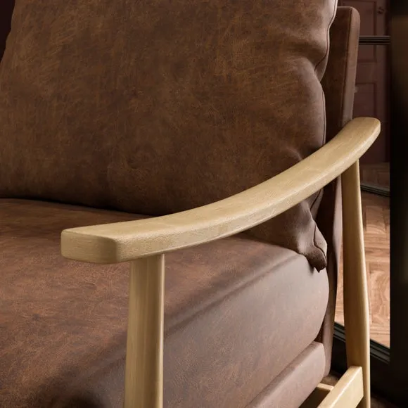 Nelson Relaxed Faux Leather Occasional Armchair 4