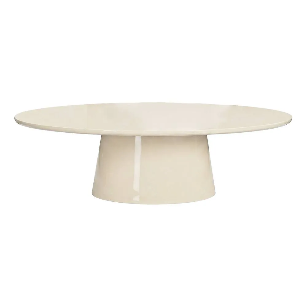 sweeek Oval coffee table with glossy finish in Cream 3