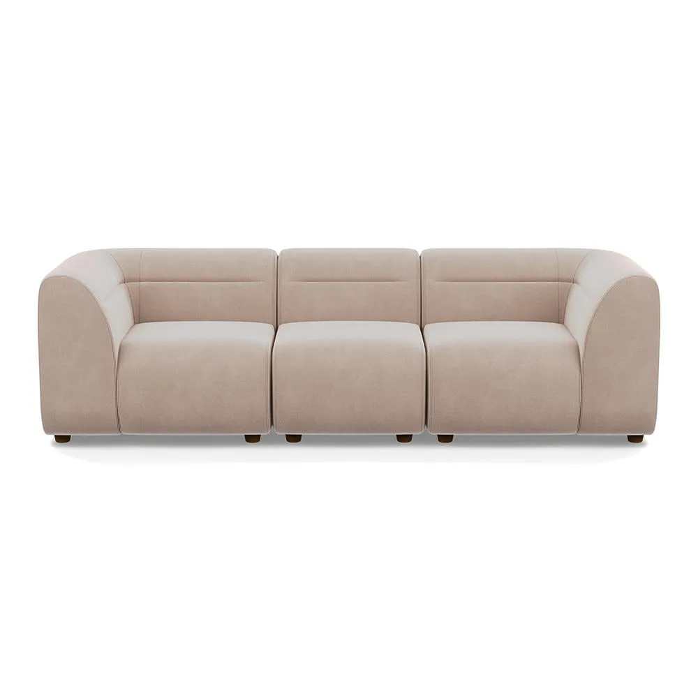 Heal's Lilli 3 Seater Sofa Smart Velvet Pebble Natural Beech Feet 1