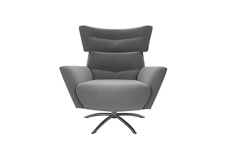 Hermione Jacob Fabric Armchair - Koala Cub with Chrome Feet
