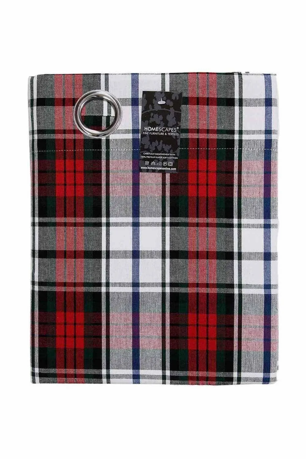 Homescapes Macduff Tartan Check Ready Made Eyelet Curtain Pair 6