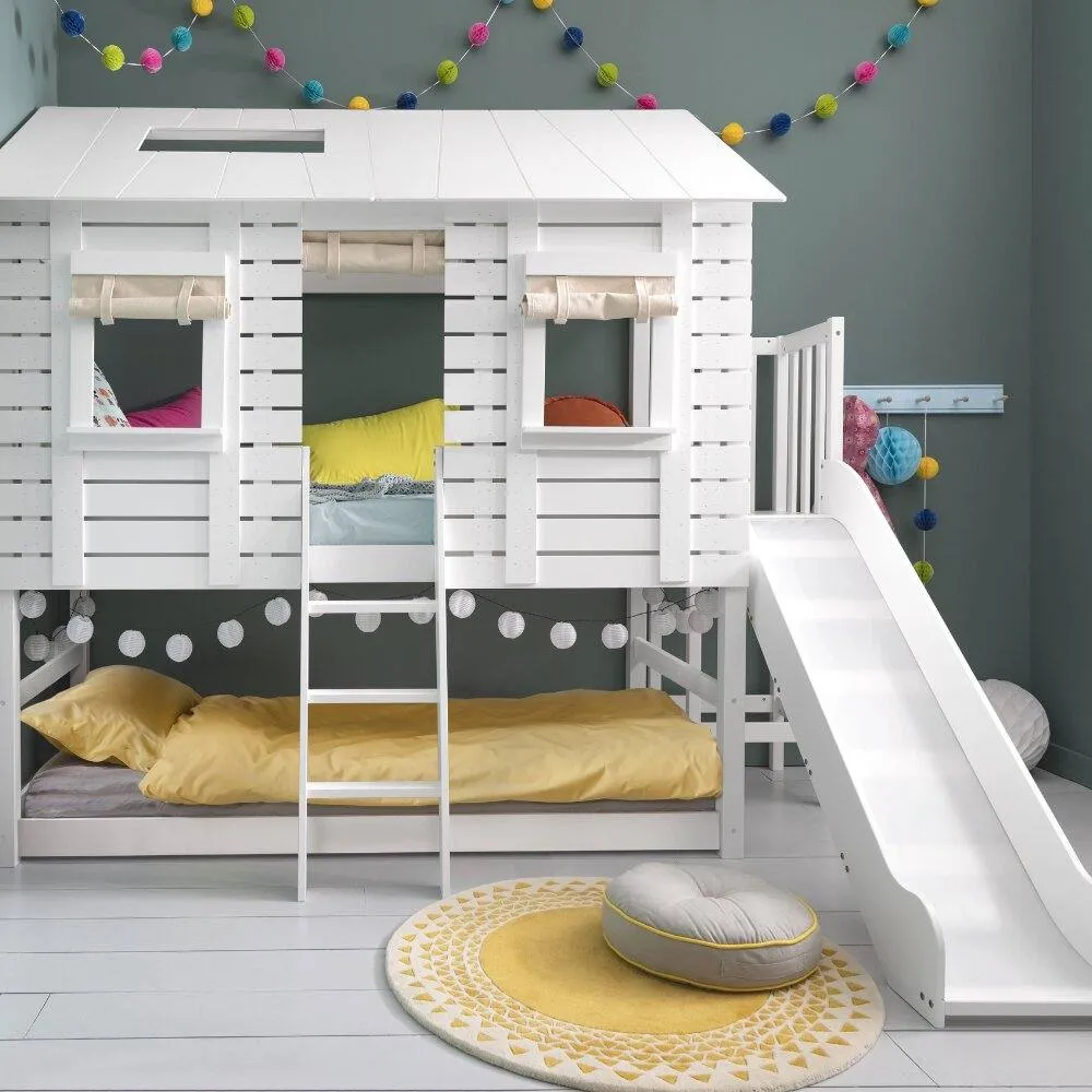 Nöa and Nani Christopher Treehouse Midsleeper Bed with Slide in White 2