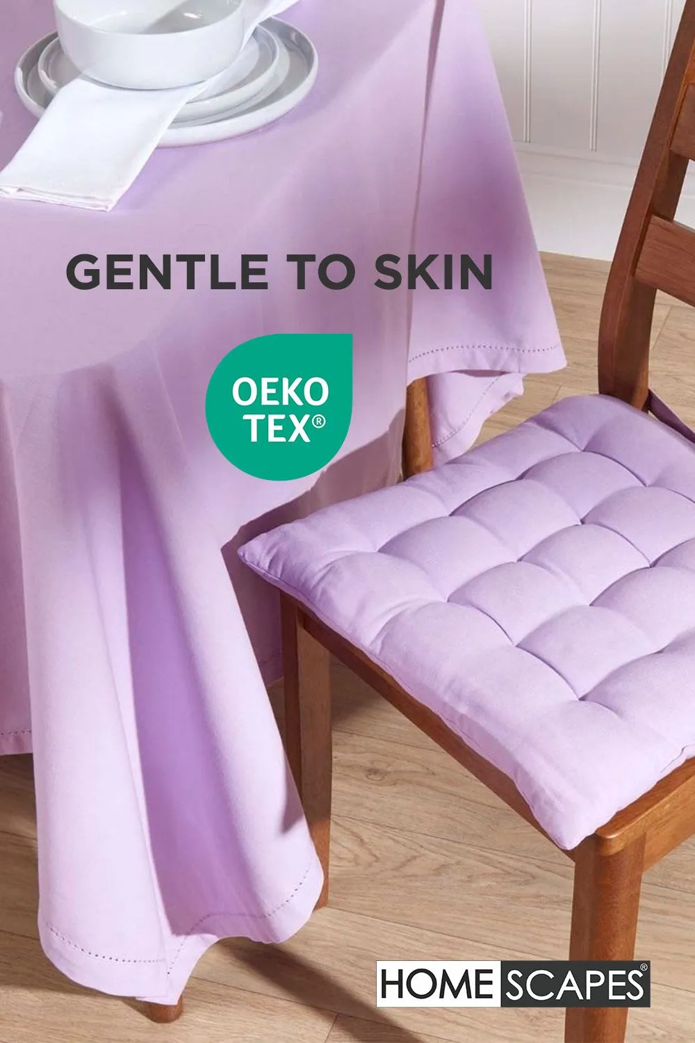 Homescapes 4 Pack Seat Pads Luxury 100% Cotton Indoor Outdoor Garden Cushion, 40cm in Mauve 3