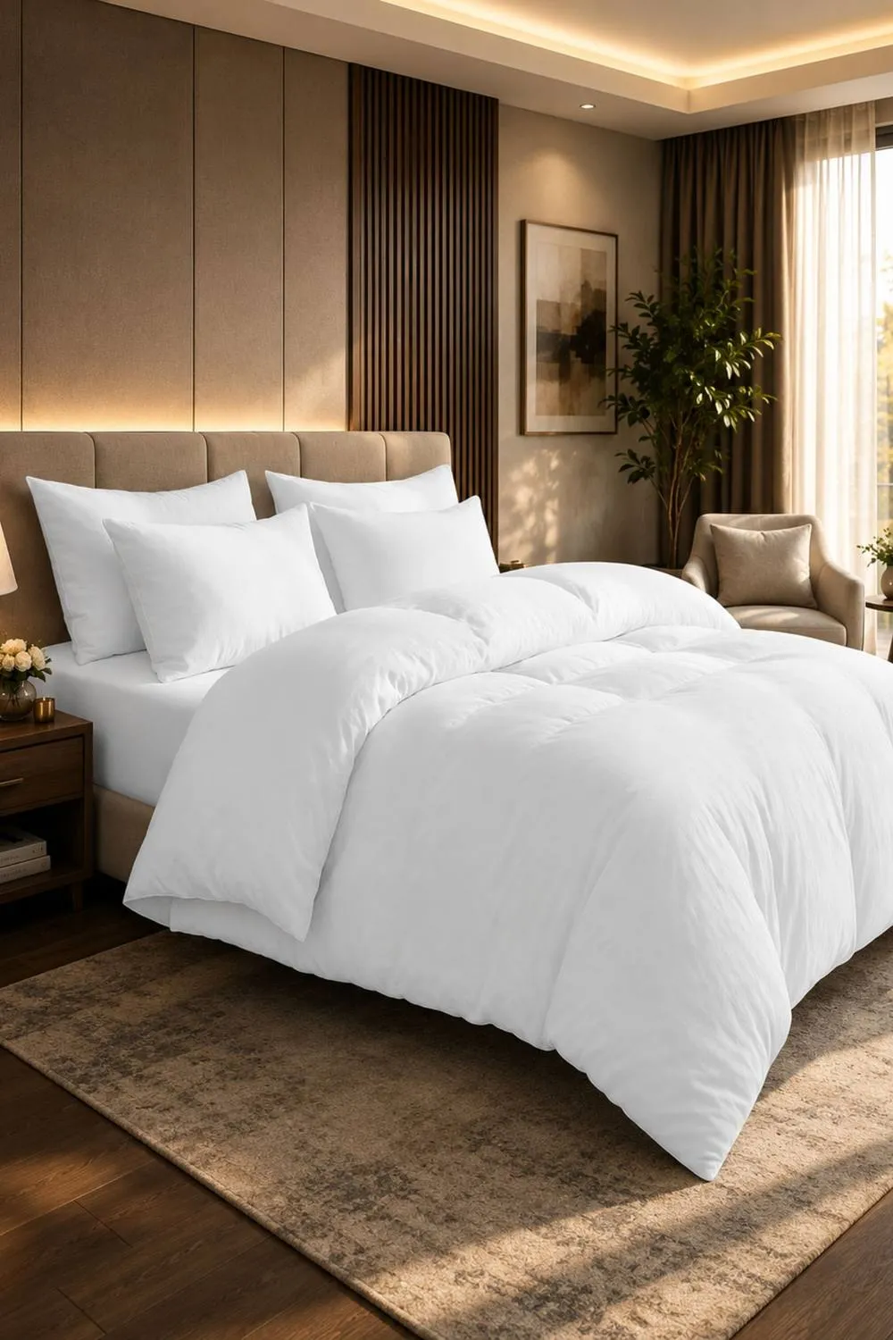 Grace 100% Egyptian Cotton Duvet Cover Set 400 TC with Zipper Closure in White