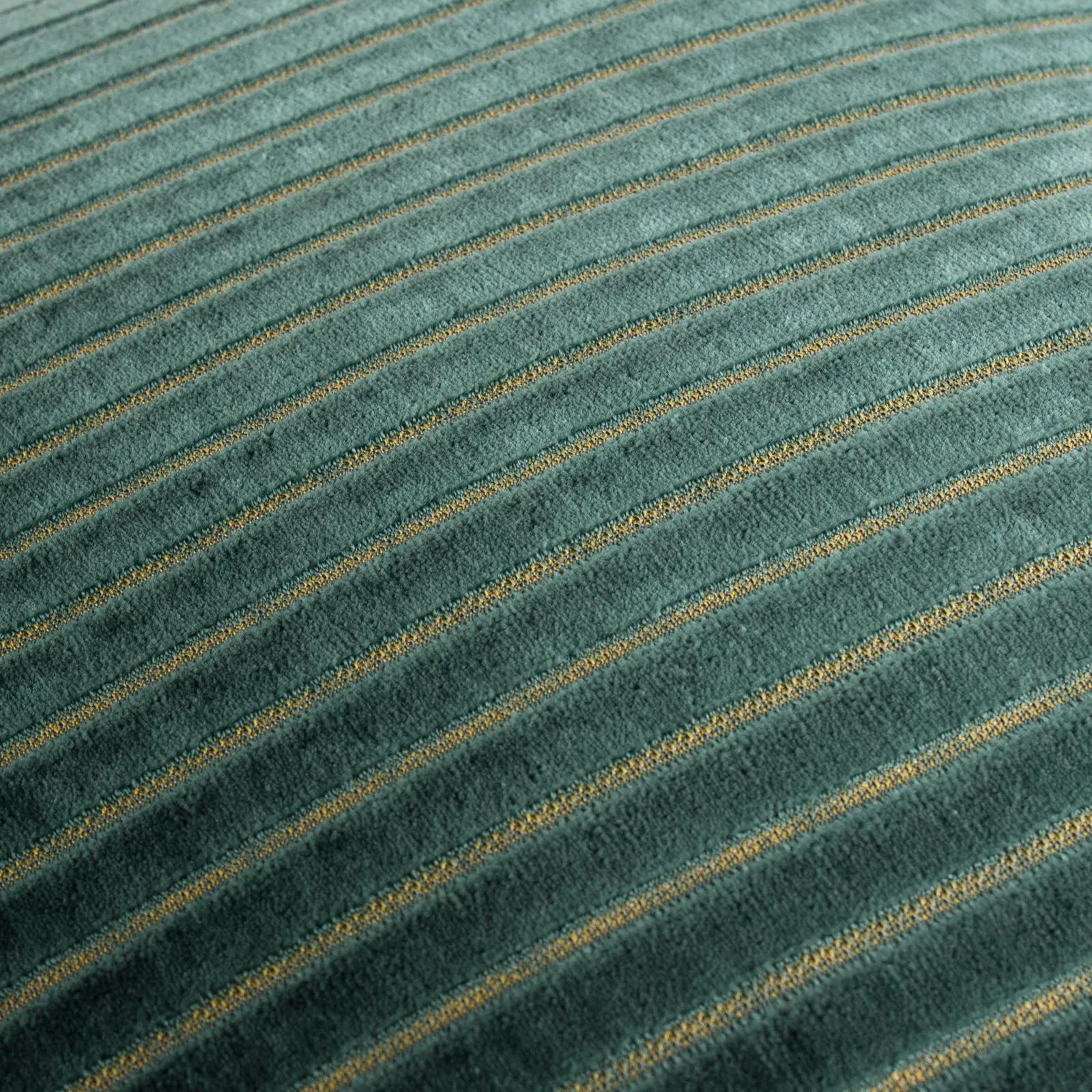 Paoletti Savoy Stripe Velvet Cushion in Teal 5
