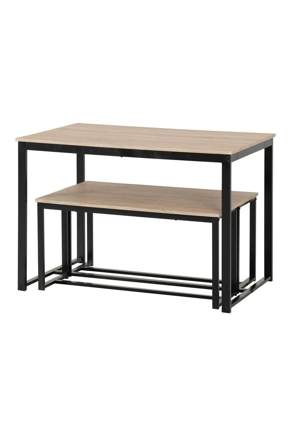 Seconique Lincoln 1+2 Dining Bench Set in Light Oak 3