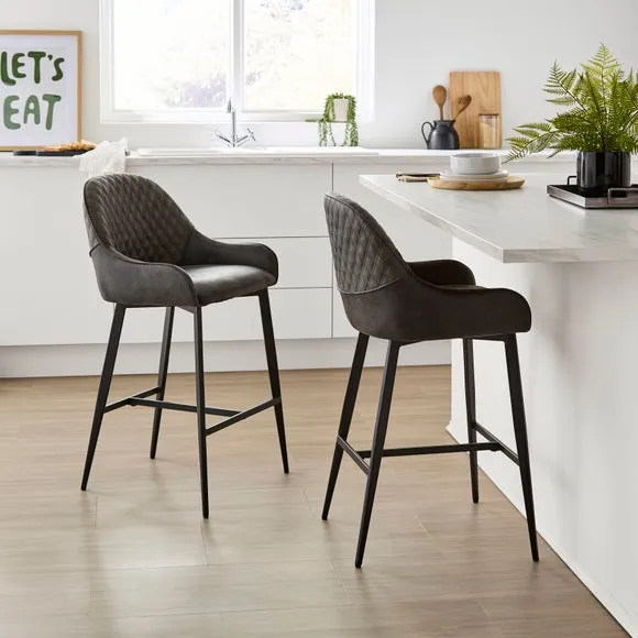 Hudson Bar Stool, Faux Leather 2