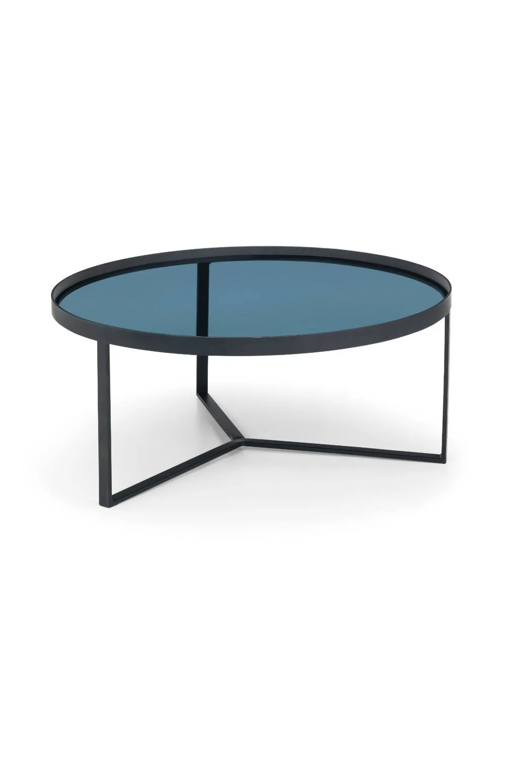 Julian Bowen Round Glass Top Coffee Table in Black 2