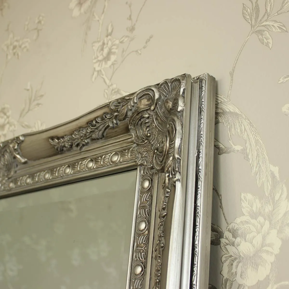 Melody Maison Large Ornate Silver Wall/Floor Mirror 176cm X 76cm 5