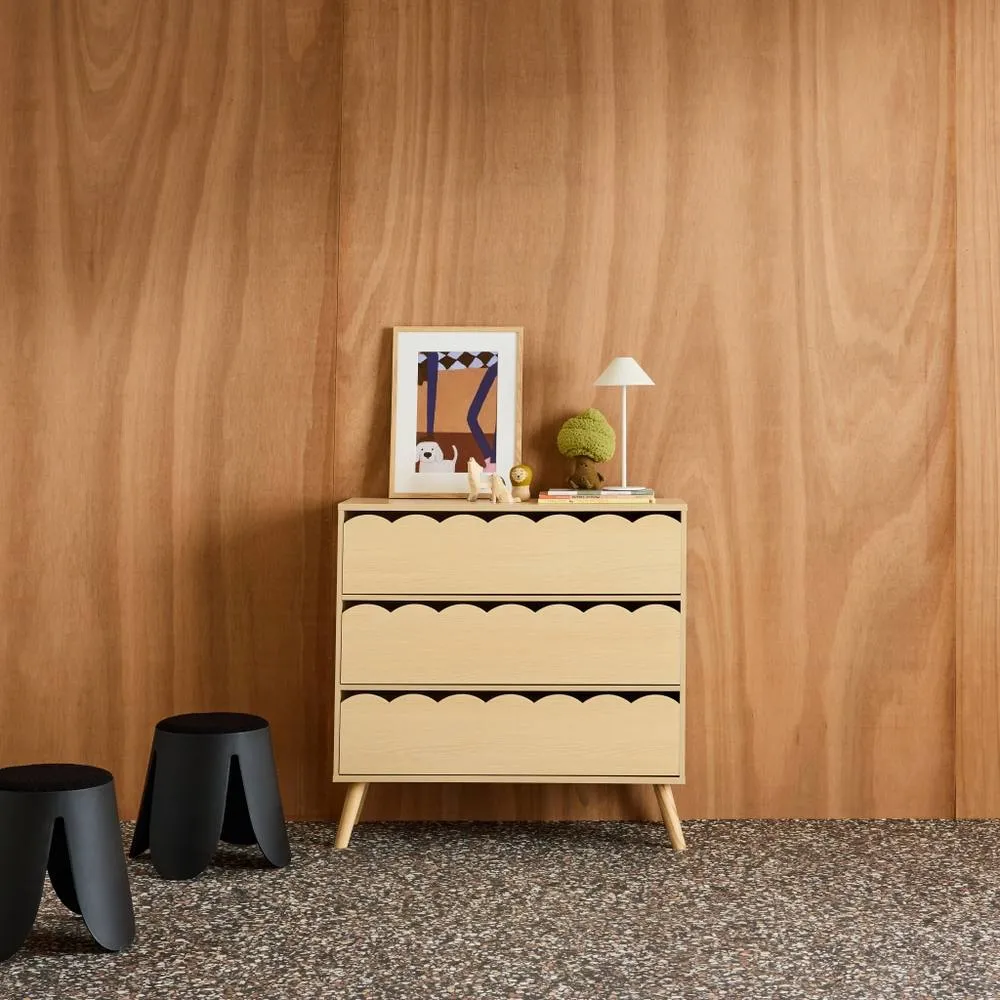 sweeek Wood-effect children's chest of 3 drawers in Beige