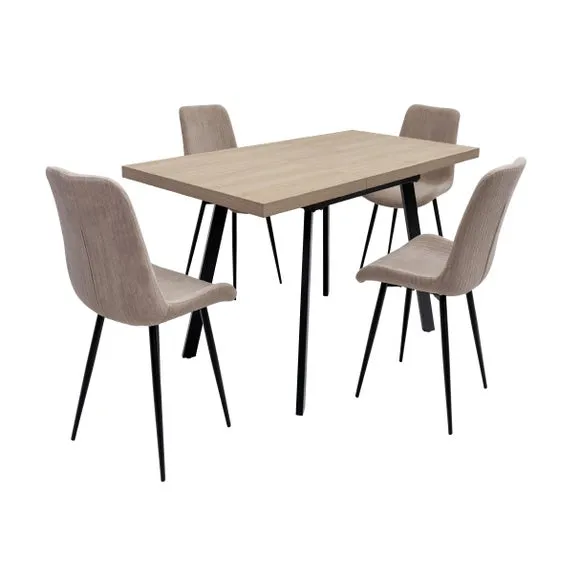 Dalton 4-6 Seater Small Extendable Dining Table, Brown 5