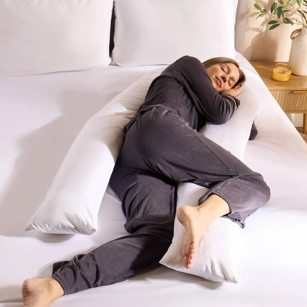 OHS Pregnancy Pillow Cushion Soft Back Support Bed Cushion in White