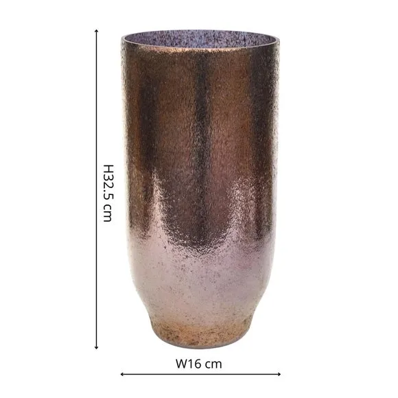 Opulent Tall Metallic Glass Vase 4