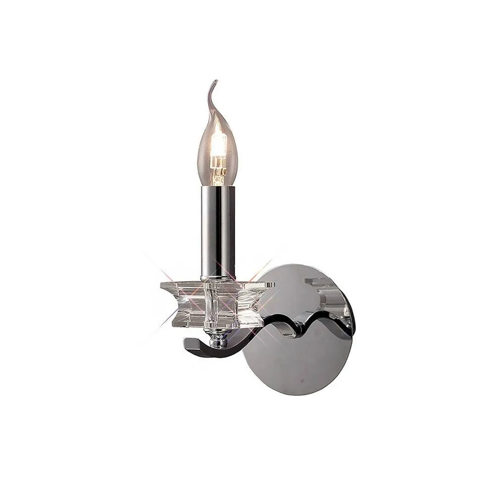 Netlighting Nydia Wall Lamp E14 Polished ChromeCrystal in Grey