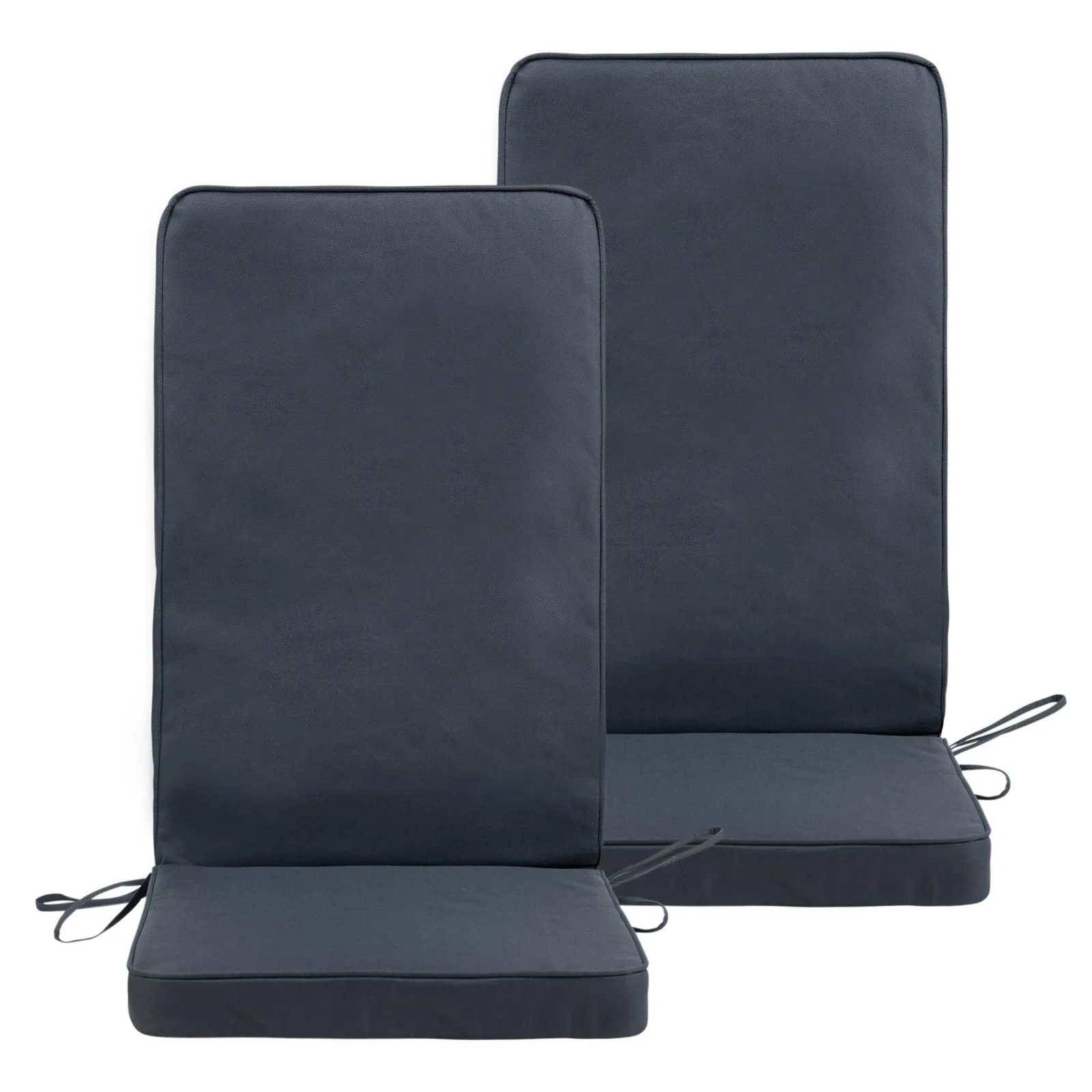icon Outdoor High Back Seat Cushion Set of 2 in Dark Grey