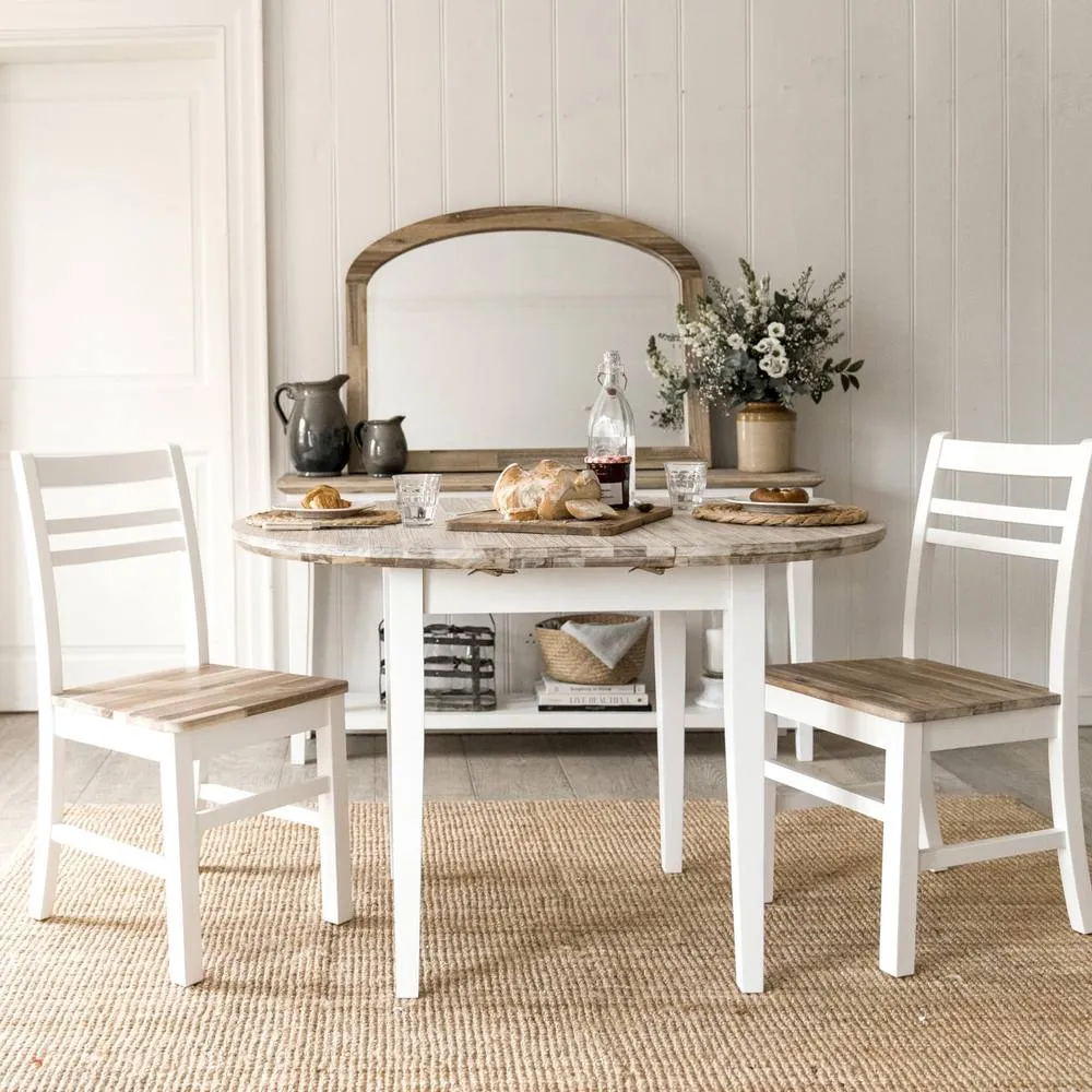 Statement Furniture Florence Round Extendable Kitchen Dining Table in White 1