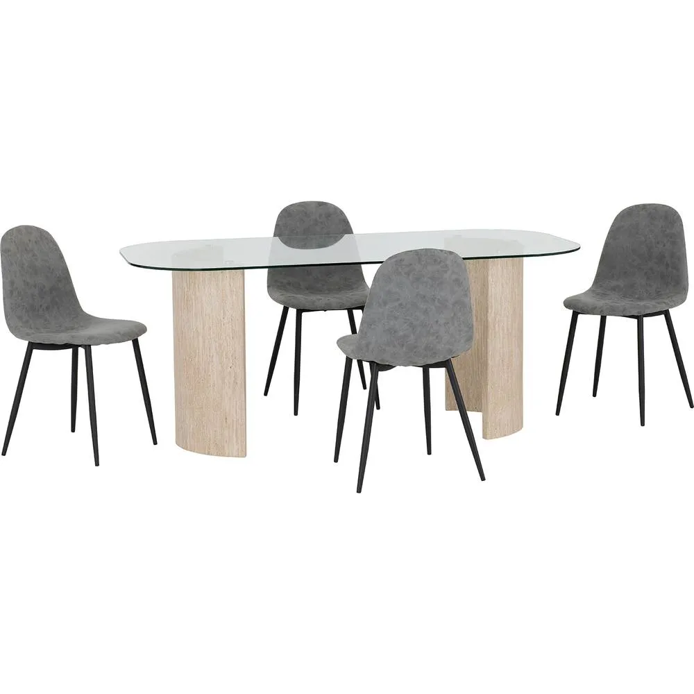 Seconique Modena Dining Set with Athens Chairs in Grey 2