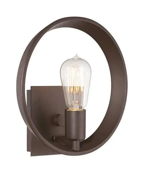Netlighting Theater Row 1 Light Indoor Wall Light Western Bronze E27 in Brown