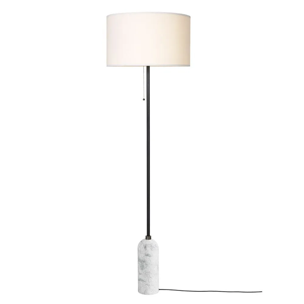 Gubi Gravity Floor Lamp White Marble Base White Shade 2