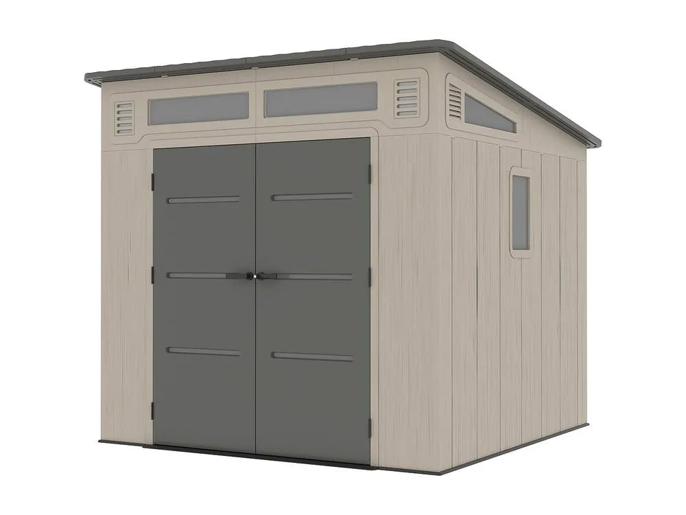 Vente-unique Resin Lean-To Garden Shed 6, 5 Cm With Floor - 22 mm in Grey 5