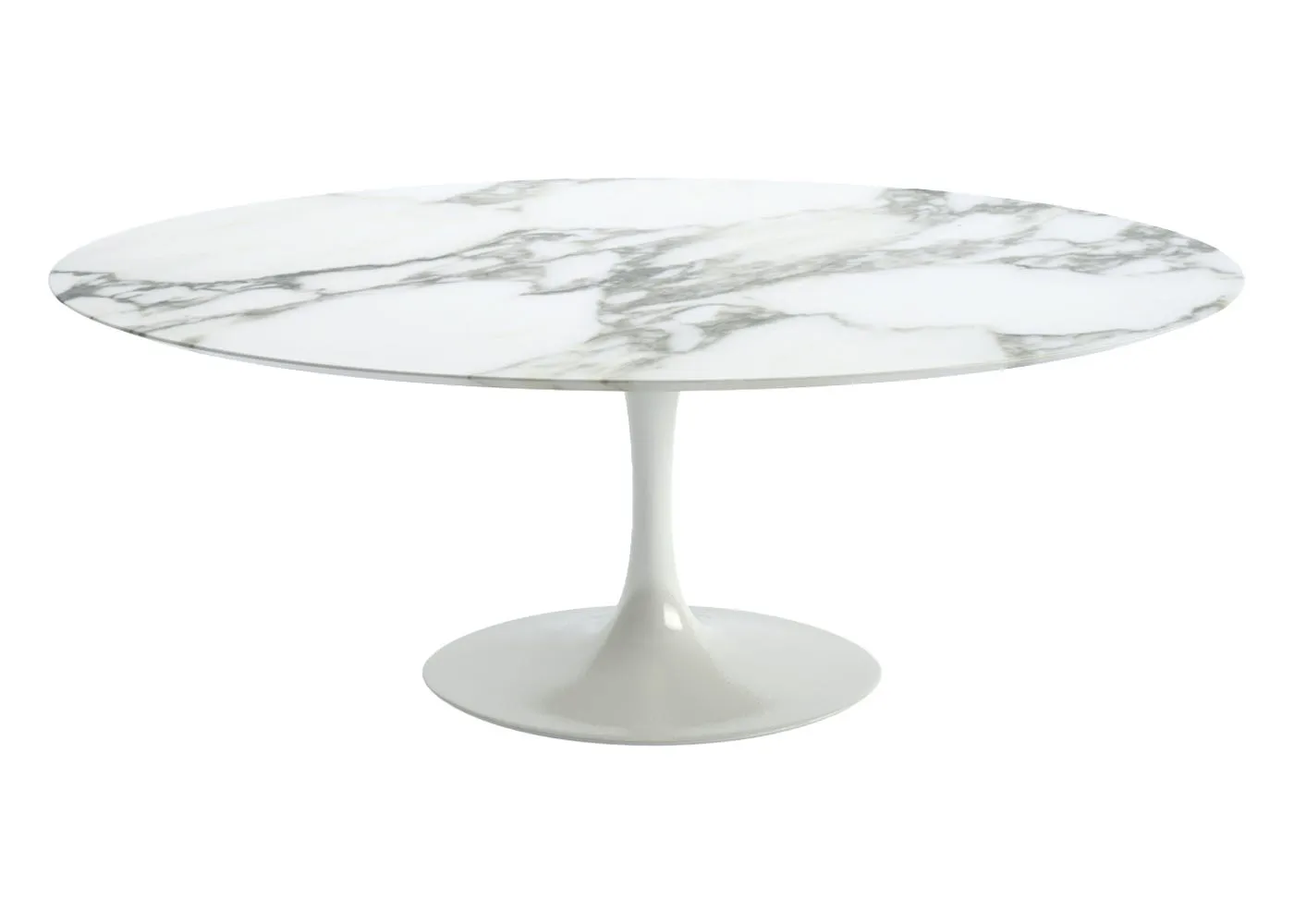 Knoll Saarinen Dining Table with White Base in Arabescato 198cm 1